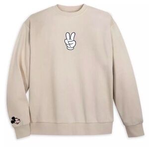 Disney Parks Mickey Mouse Peace Sign
Beige Tan Pullover Sweater - Medium -